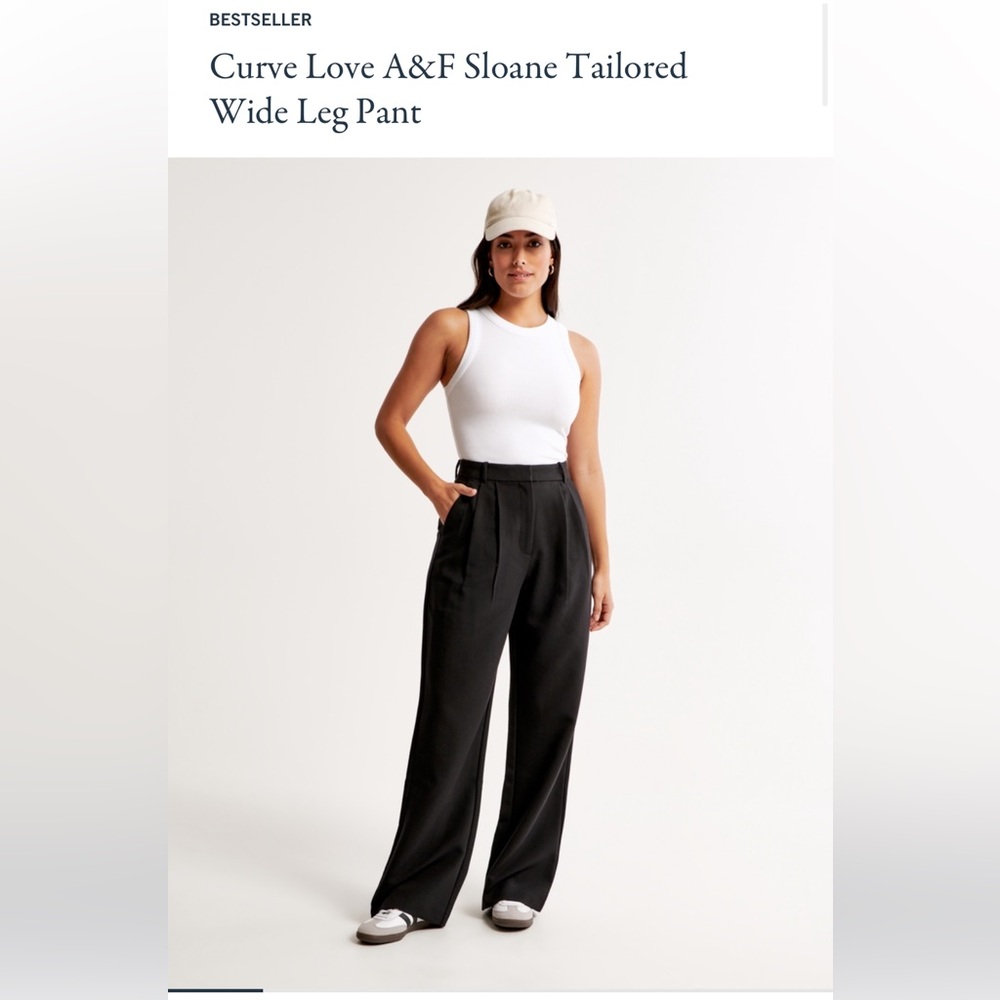 Abercrombie Sloane Tailored Wide Leg Pant Curve Love